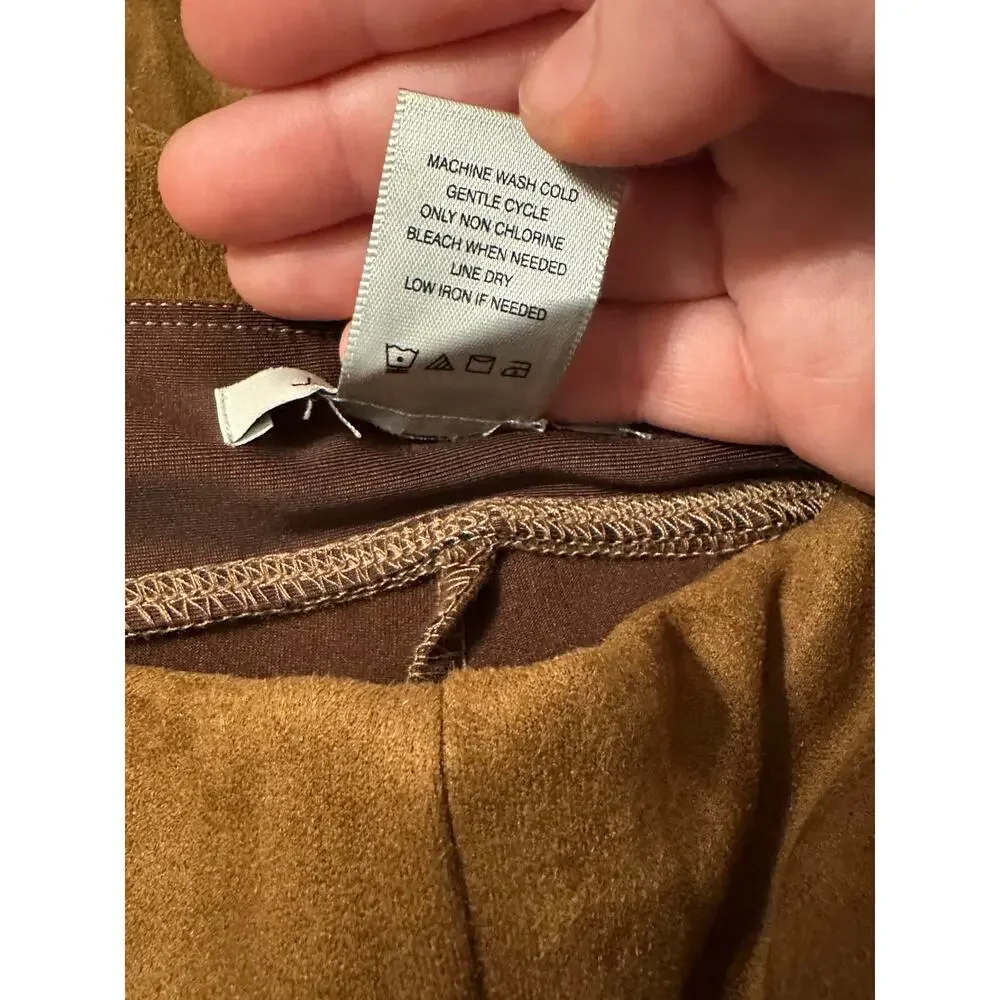 John Mark Brown Suede Legging Pants Size 1X NWT - Picture 2 of 4